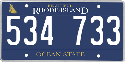 RI license plate 534733