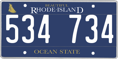 RI license plate 534734