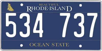 RI license plate 534737