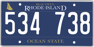 RI license plate 534738