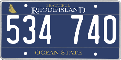 RI license plate 534740