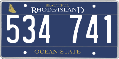 RI license plate 534741