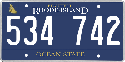 RI license plate 534742