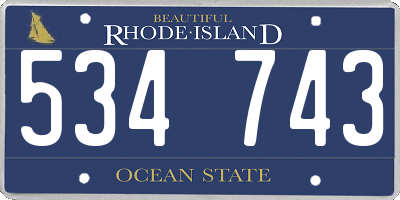 RI license plate 534743