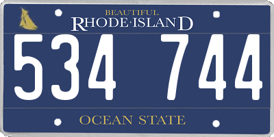 RI license plate 534744