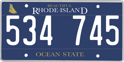 RI license plate 534745
