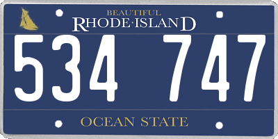 RI license plate 534747
