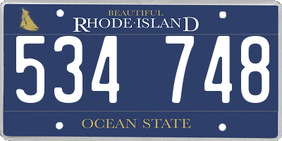 RI license plate 534748