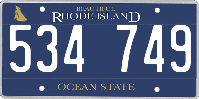 RI license plate 534749