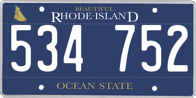 RI license plate 534752