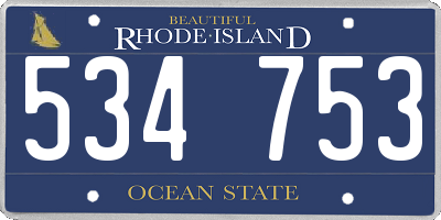 RI license plate 534753