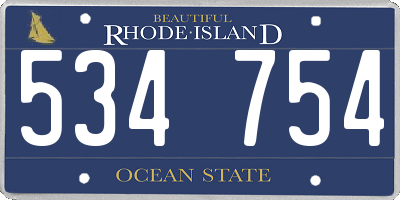 RI license plate 534754