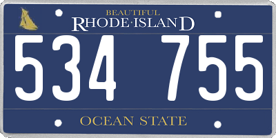 RI license plate 534755