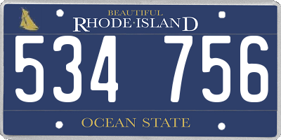RI license plate 534756