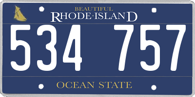 RI license plate 534757
