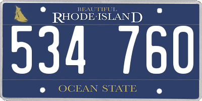 RI license plate 534760