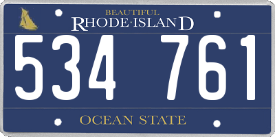 RI license plate 534761