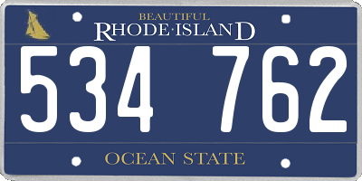 RI license plate 534762