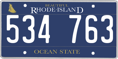RI license plate 534763