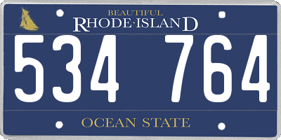 RI license plate 534764