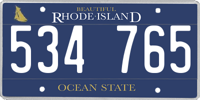 RI license plate 534765