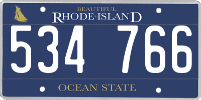 RI license plate 534766