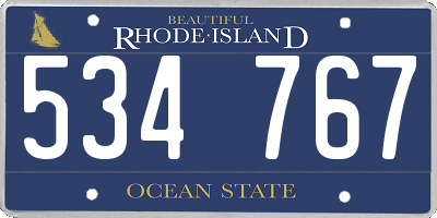RI license plate 534767
