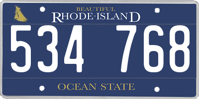 RI license plate 534768