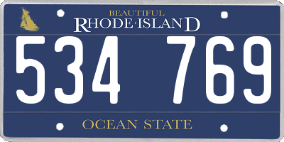 RI license plate 534769