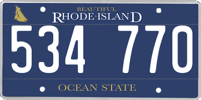 RI license plate 534770