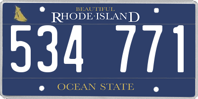 RI license plate 534771
