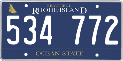RI license plate 534772