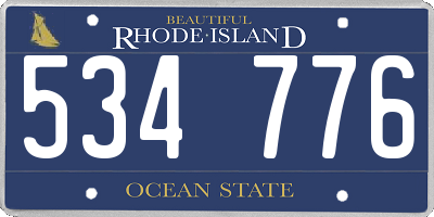 RI license plate 534776
