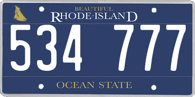 RI license plate 534777
