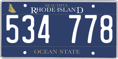 RI license plate 534778
