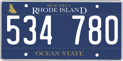 RI license plate 534780