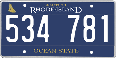 RI license plate 534781