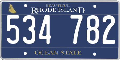 RI license plate 534782