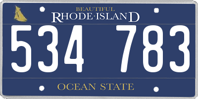 RI license plate 534783