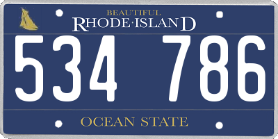 RI license plate 534786