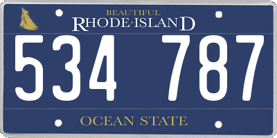 RI license plate 534787