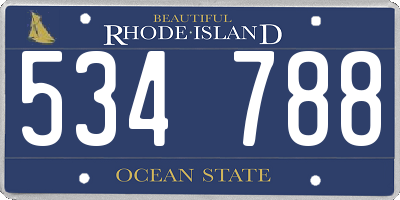 RI license plate 534788