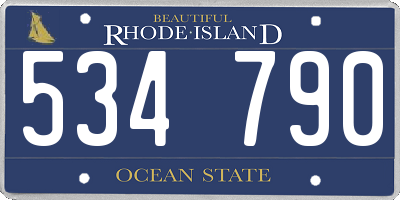 RI license plate 534790