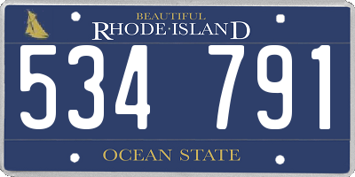 RI license plate 534791