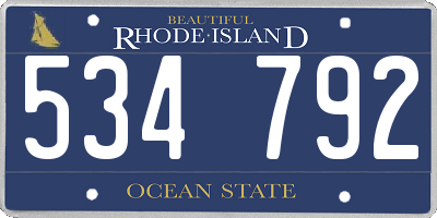 RI license plate 534792