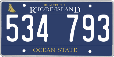 RI license plate 534793