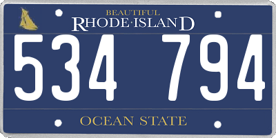 RI license plate 534794