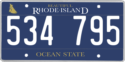 RI license plate 534795