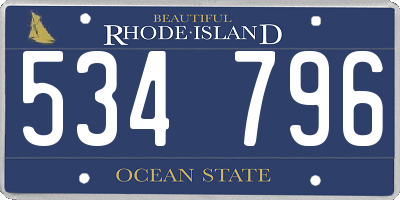RI license plate 534796