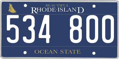 RI license plate 534800